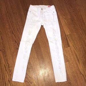 Blank NYC White Distressed Skinny Jeans